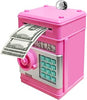Electronic Piggy Bank Code Lock for Kids Baby Toy, Mini ATM Safe Coin Cash Banks Real Money Saving Box with Password, Auto Money Scroll for Children,Boys Girls Birthday Gift (Deep Pink)