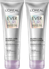 L'Oreal Paris EverPure Silver Care Sulfate Free Shampoo and Conditioner Set, Nourishing Vegan Formula with Peptides for Brightening Gray Hair, 1 Kit - Personal Care