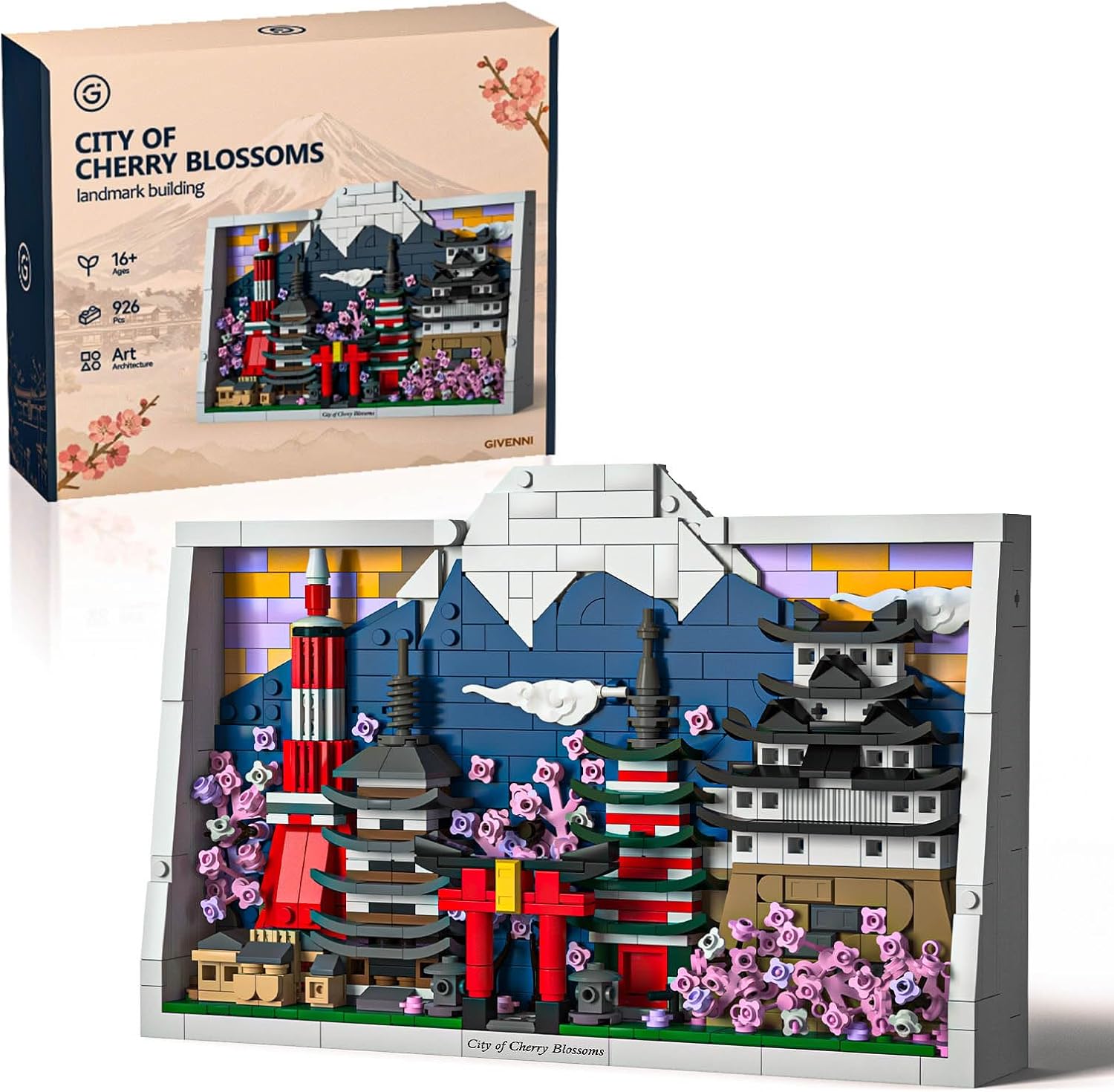 Givennni Architecture City of Cherry Blossoms Building Set for Adults