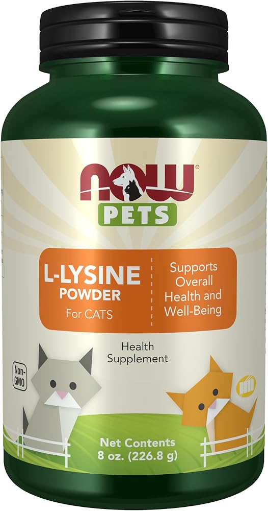 NOW Pet Health, L-Lysine Supplement, Powder, For Cats, 8-Ounce