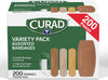 CURAD Assorted Adhesive Bandages, 4-Sided Seal, Variety Pack, 200 Count, 1 Pack - Image 2