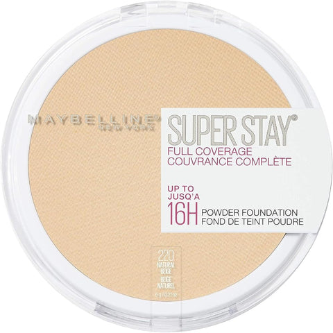 Maybelline Super Stay Full Coverage Powder Foundation Makeup, Up to 16 Hour Wear, Soft, Creamy Matte Foundation, Natural Beige, - Face Makeup - Beauty