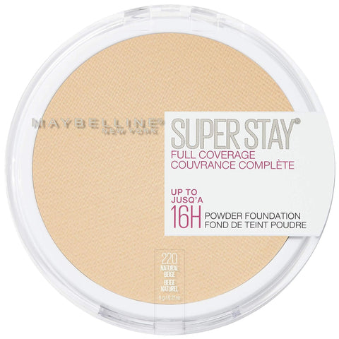 Maybelline Super Stay Full Coverage Powder Foundation Makeup, Up - 220 NATURAL BEIGE (1 Count)