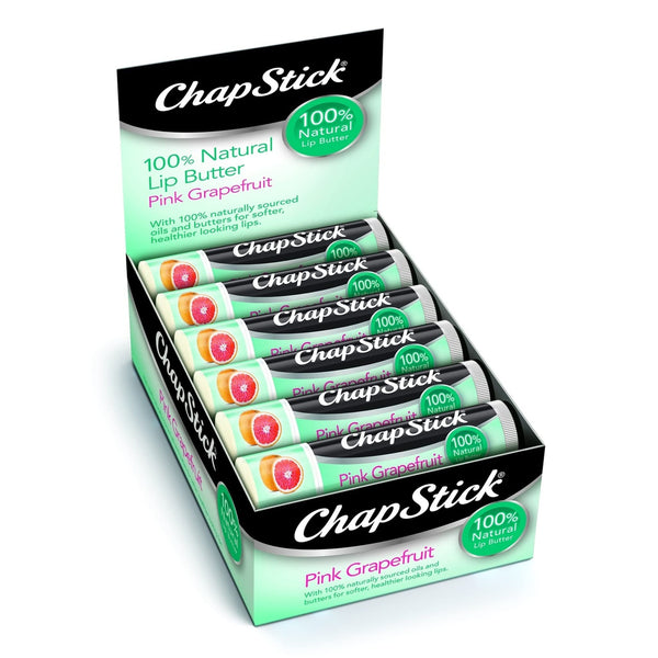 ChapStick 100% Natural Lip Butter Pink Grapefruit 0.15 oz (Pack of 12)