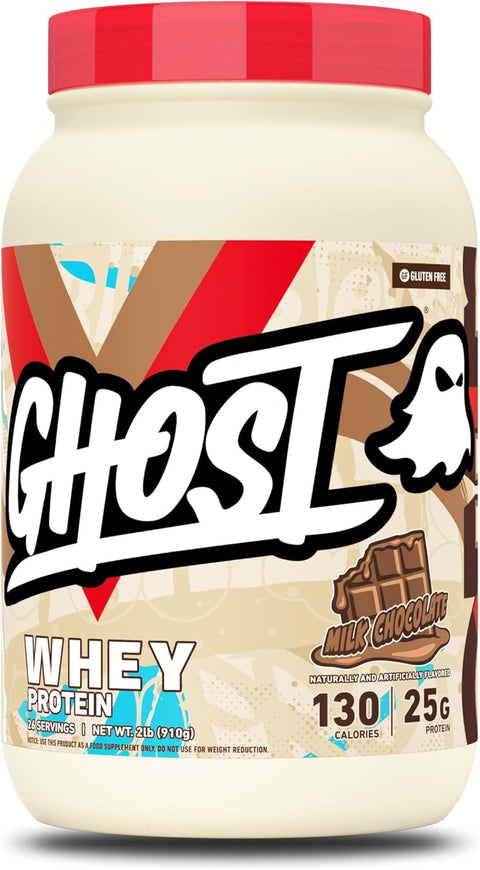 GHOST Whey Protein Powder, Milk Chocolate - 2LB, 25G of Protein