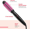 REVLON Silicone Bristle Heated Hair Styling Brush, 1" Barrel, Black/Pink - Image 5