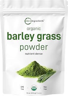 Organic Barley Grass Powder, 16 Ounces | US Grown | Rich in Vitamins, Minerals, Fibers, & Antioxidants | Superfood Greens Mix for Immune Health and Digestion Support | Non-GMO