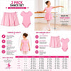 Moret Kids Girls' Ballet and Dance 2-Pack Dance Outfit Set - Pink Chiffon Wrap Skirt & Sho - Image 3