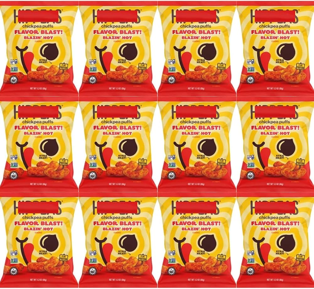 Chickpea Puffs Blazin' Hot Flavor, 1.3 oz Bags, 12 Pack