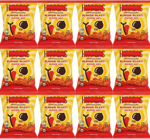 Chickpea Puffs Blazin' Hot Flavor, 1.3 oz Bags, 12 Pack