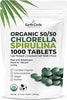 Premium Organic Chlorella / Spirulina Tablets 1000 Count (50/50) | Vegan, Kosher Green Algae Superfood | Cracked Cell Wall for Maximum Absorption | High in Protein, Iron, Chlorophyll - Pack of 1