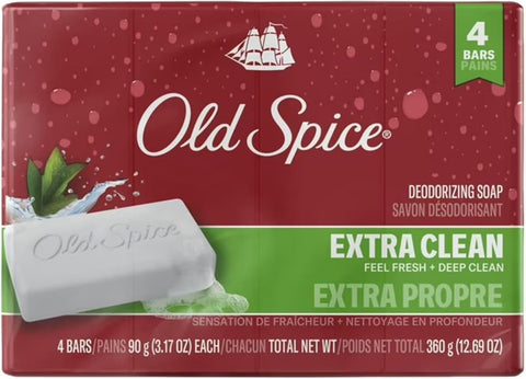 Old Spice Bar Soap for Men Palm Tree Scent 3.17 OZ Each 4 Bars - Personal Care