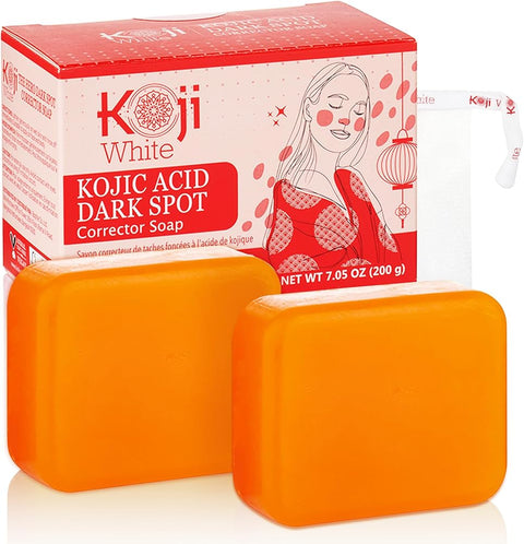 Kojic Acid Soap with Niacinamide, Aloe Vera, Vitamin E & Coconut Oil, Handmade Face & Body Cleansing Bars, Moisturizing Daily Glow Soap, Inspired by Ayurvedic Skincare, 3 pc of 4.4oz