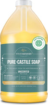 Wholenaturals Pure Castile Soap Liquid, EWG Verified & Certified Palm Oil Free Unscented, Natural, Mild & Gentle Non-gmo & Vegan - Organic Body Wash, Laundry, Pet/Dog and Baby Soap - 64 Fl Oz