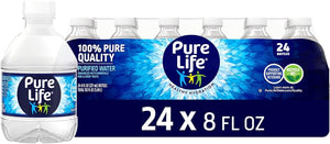 Pure Life Purified Bottled Water - 24 Pack, Mini 8 Fl Oz Bottles