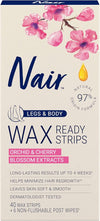 Nair Hair Remover Wax Ready Strips, Leg and Body, 40 Count, 3 Pack