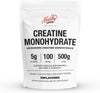 HEARTHY FOODS Creatine Monohydrate Micronized Powder 500G - 100 Servings, 5000mg Per Serving (5g) - for Men & Women Muscle Growth & Recovery - UNFLAVORED