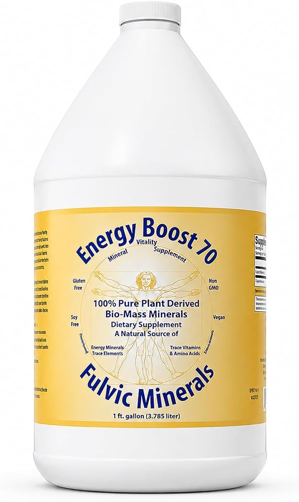 Energy Boost 70 Fulvic Minerals Trace Elements Vitamins and Amino Acids Morningstar Minerals (1 Gallon)