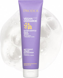 Pacifica Face Wash for Sensitive Skin Facial Cleanser Vegan Ceramide Barrier Repair Extra Gentle for Daily Fragrance Free for Sensitive Skin, Clean Beauty, Vegan & Cruelty-Free Dermatologist Tested
