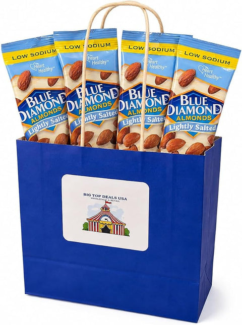 BigtopdealsUSA Blue Diamond Lightly Salted Almonds 4ct Gift Bag