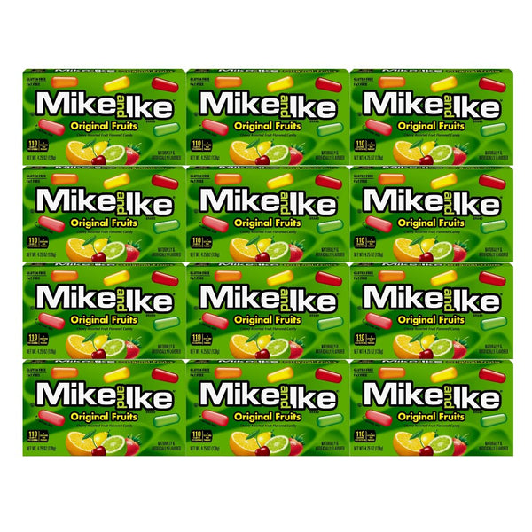 Generic Chewy Candy Mike & Ike Original Fruits, Theater Box, 4.25 Oz, 12 Pack, Fruity And Flavorful Snacks For Movies, Parties, And Anytime Cravings