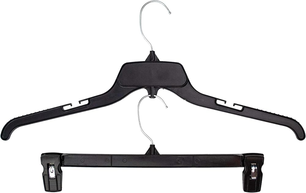 Hangon Shirt & Pants Hangers Combo Set Recycled Plastic, Black, 19 Inch & 14 Inch, 15 Each 30 Total - Personal Care