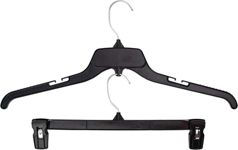Hangon Shirt & Pants Hangers Combo Set Recycled Plastic, Black, 19 Inch & 14 Inch, 15 Each 30 Total - Personal Care
