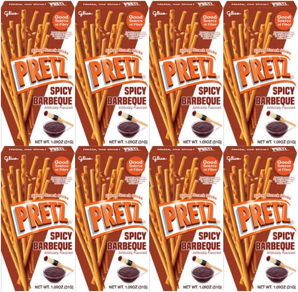 Baked Snack Sticks Spicy Barbeque Flavor, Crunchy & Savory 1.09 oz Individual Packs, Convenient 8-Pack, Perfect for Kids, Adults, Lunchboxes, and On-the-Go Snacking