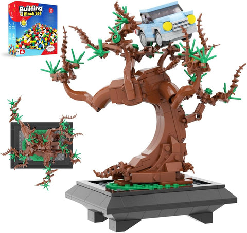 Willow Tree Bonsai Building Set, A Display Stand for Lego Harry Potter Ford Anglia 76424, Magical Tree with Mini Car for Adults and Kids, Versatile Toy Building Set for Home Decor