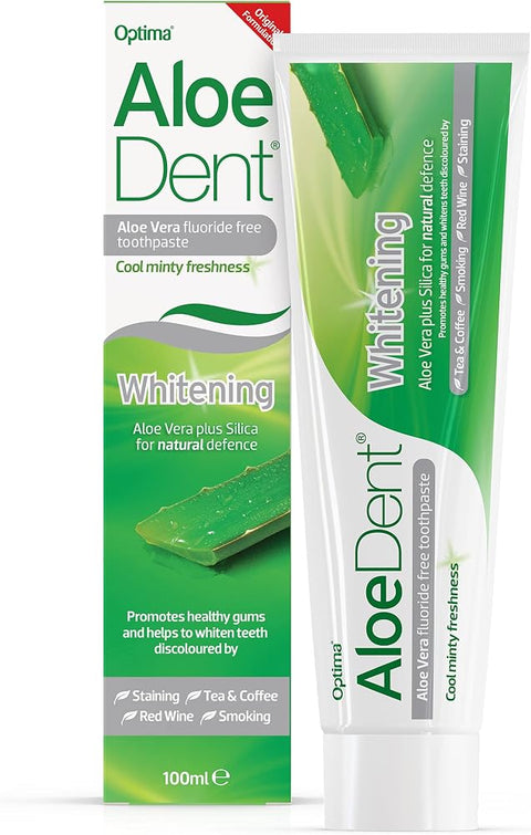 AloeDent Whitening 100 ml Aloe Vera Plus Silica Fluoride-Free Toothpaste - Pack of 3
