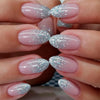 CurvLife Soft Gel Almond Press On Nails, Long-Lasting Reusable Fake Nails Kit with Glue & Tabs, 30pcs Salon-Quality Stick On Nails for Women At-Home Manicure (Petal Veil)