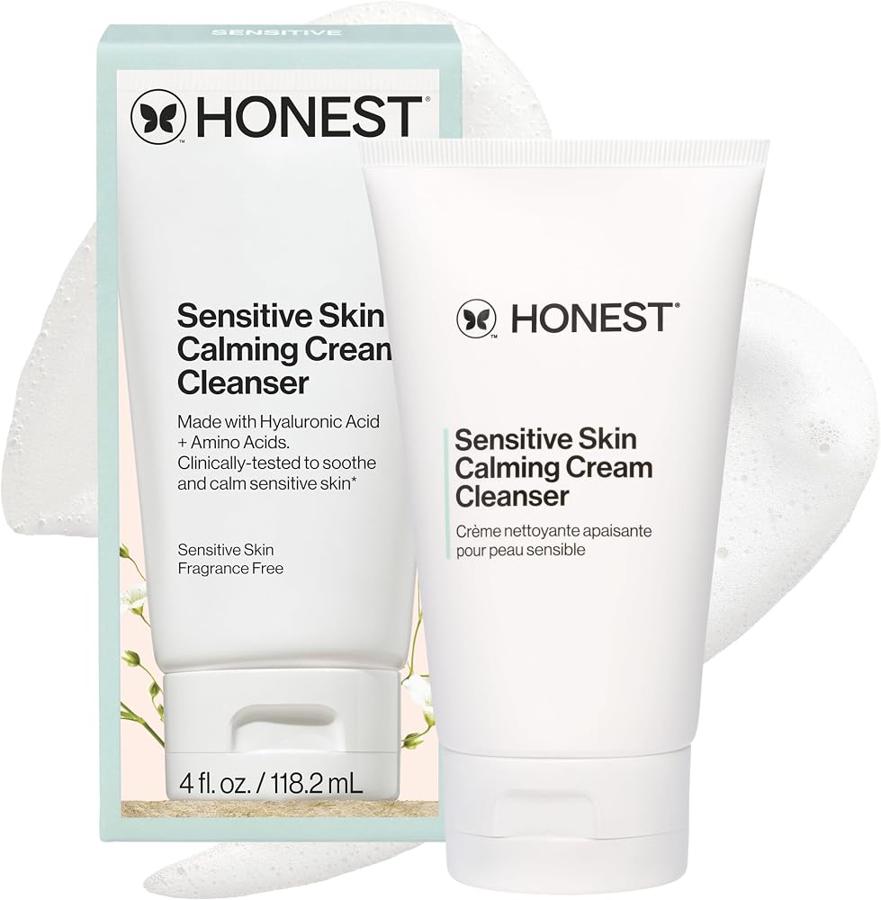 Honest Beauty Sensitive Skin Calming Cream Cleanser, Unscented, 4 fl oz - Personal Care