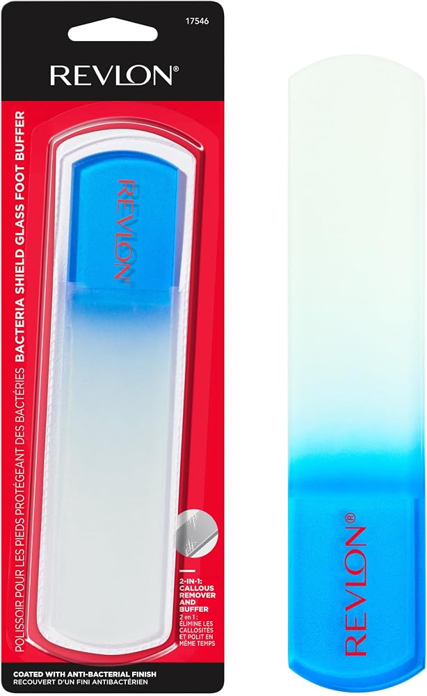 Revlon Bacteria Shield Glass Foot File & Buffer, 1 Count