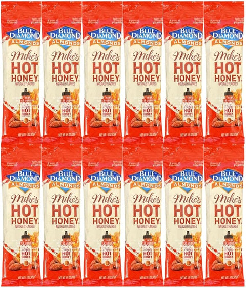 Diamond Almonds Hot Honey, Sweet & Spicy Roasted Almonds, 1.5 oz Bags, 12 Count