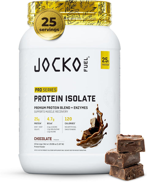 Jocko Fuel Whey Isolate Protein Powder | 25G Protein | Chocolate 25 Serving