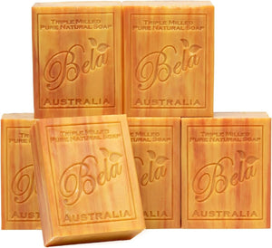 Bela Frankincense and Myrrh Soap 3.3 OZ , French Triple Milled Bar Soap with Organic Shea Butter, Hand, Face and Body Wash Bar, Made in Australia