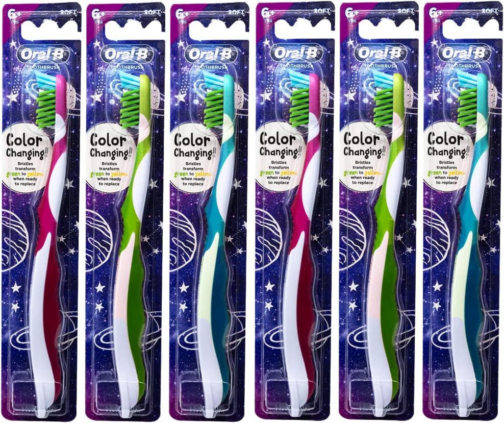 Oral-B Pro-Health Junior CrossAction Galaxy Toothbrush, Ages 6+, Soft - Pack of 6