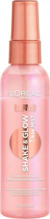 L'Oreal Paris Makeup LUMI Shake and Glow Dew Mist, Hydrating and Soothing Face Mist, Prep and Set Makeup, Energizes Skin with a Healthy Boost of Hydration, Natural Finish, 3 fl; oz.