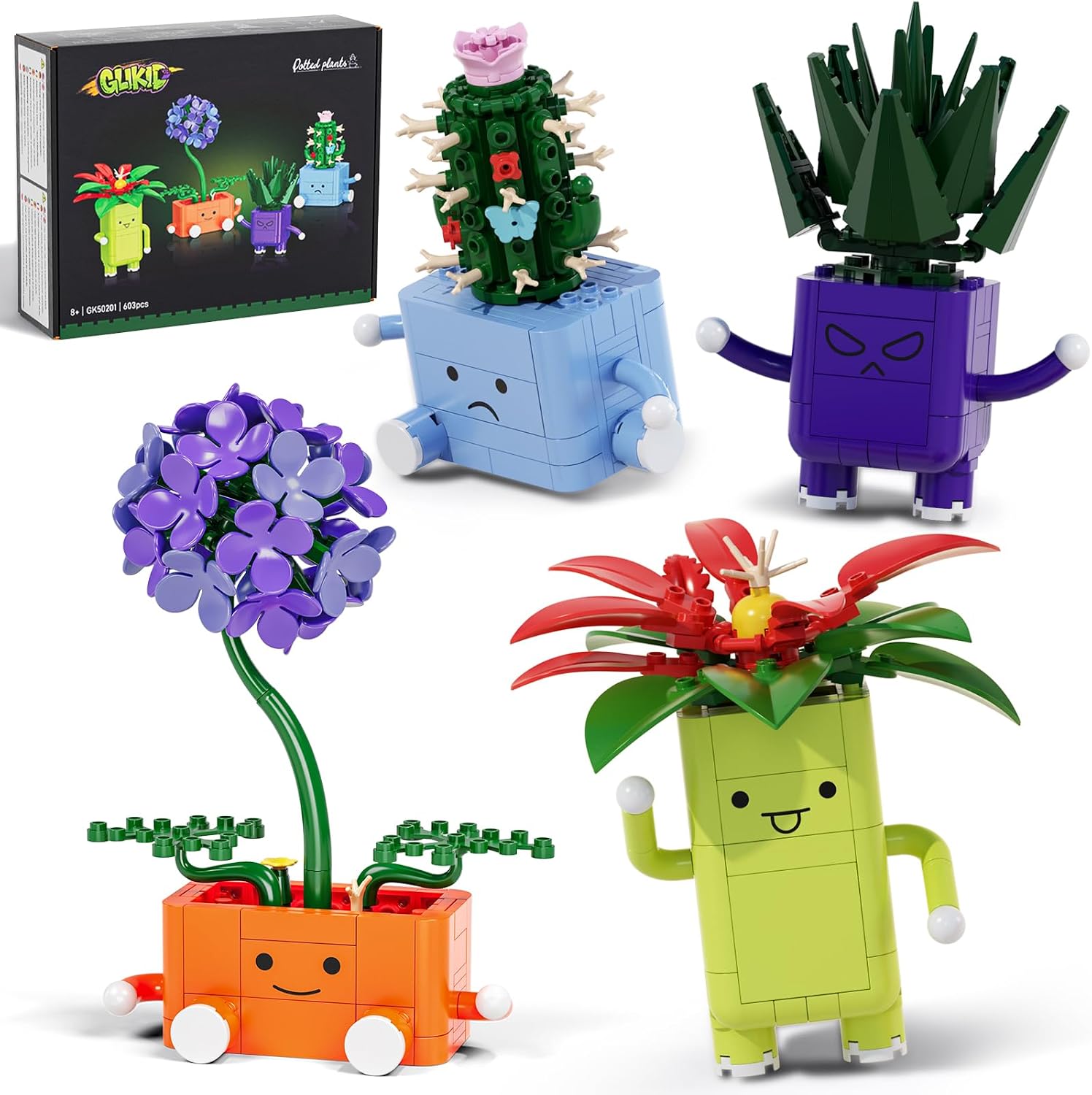 Botanicals Happy Plants Building Set for Kids Adult, Gift for Girl Ages 8+