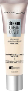 Maybelline New York Dream Urban Cover Flawless Coverage Foundation Makeup, SPF 50, Porcelain
