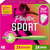 Playtex Sport Tampons, Multipack Regular/Super, Fragrance Free, 48 ct - Image 1