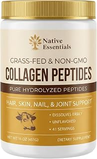 Multi Collagen Peptides Powder Grass Fed - Hydrolyzed Type I III - Hair Skin Nails Joints - 16oz