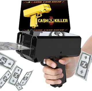 Gusil Money Gun Shooter Cash Cannon Bills Gun Make It Rain Toy Gun,Handheld Spary Cash Gun for Game Movies Party Supplies