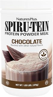 NaturesPlus SPIRU-TEIN, Chocolate - 1.05 lb - Plant-Based Protein Shake - Non-GMO, Vegetarian, Gluten Free - 17 Total Servings