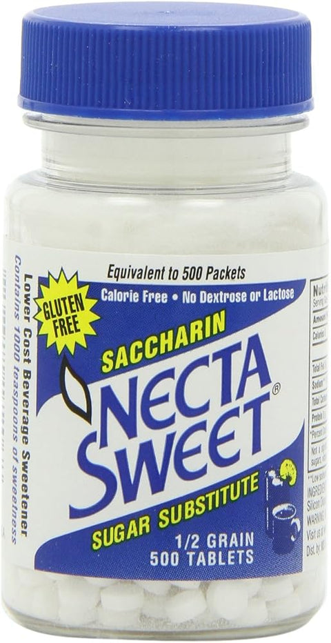 Necta Sweet Sugar Substitute Tablets, 1/2 Grain, 500-Count Bottle (Pack of 12)