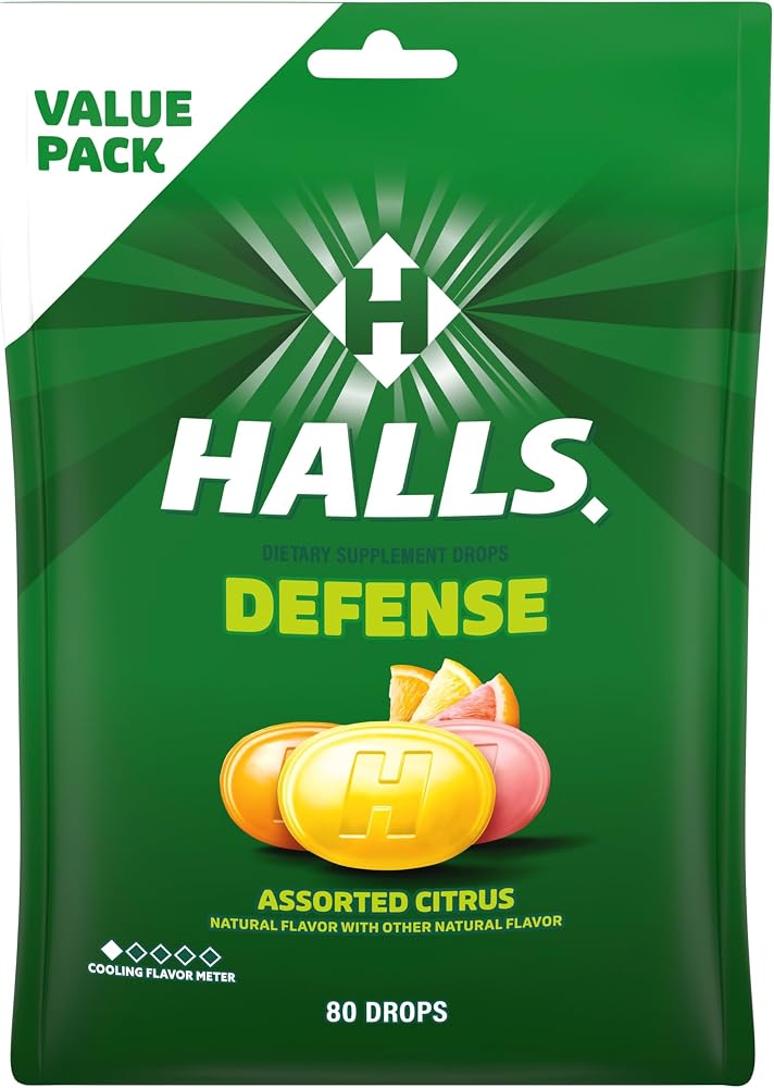 Halls Defense Citrus Vitamin C Drops - 80 Drops (1 bag of 80 drops)