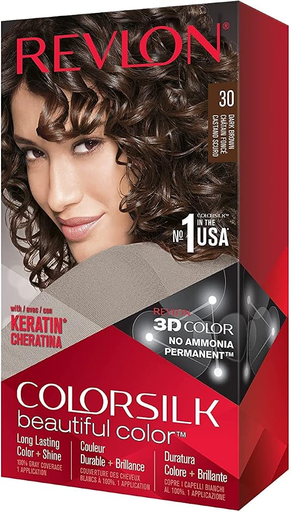 Revlon ColorSilk Hair Color, 30 Dark Brown 1 ea (Pack of 5)