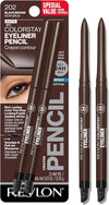 REVLON ColorStay Pencil Waterproof Eyeliner, 202 Black Brown, 2 pack