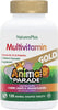 NaturesPlus Animal Parade Gold Children's Multivitamin - Assorted Cherry, Orange & Grape F - Image 2