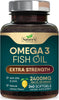 Omega 3 Fish Oil 2400mg - Triple Strength Fish Oil Omega 3 Supplements, Essential Fatty Acids EPA & DHA - Omega-3 for Natural Heart, Brain & Immune Support - Wild Caught, Bottled in USA - 240 Softgels